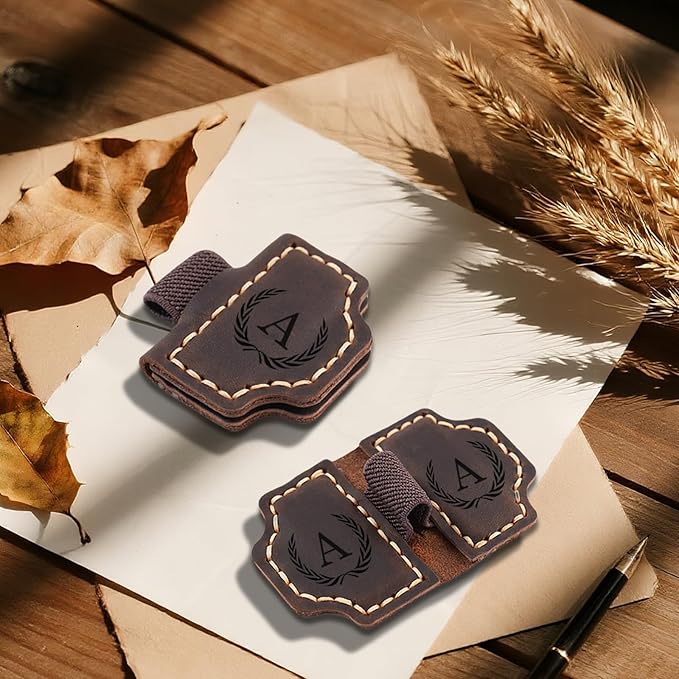 Artlaza Personalized Magnetic Leather Bookmark with Pen Holder - 26 Letters Custom Book Mark with Name Initial Engraved Book Marker for Readers, Book Lovers, Travelers - Gift for Women & Men(Pink，V