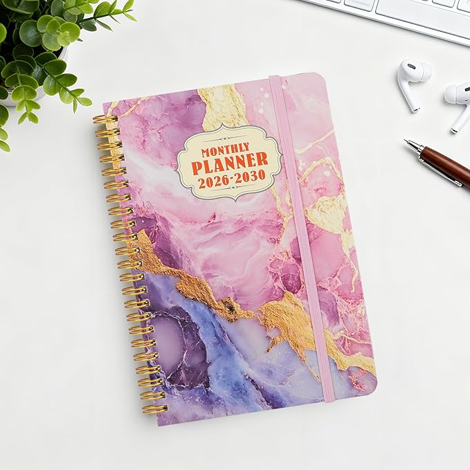 5-Year Monthly Planner 2026-2030, A5 Size, 60-Month Calendar with to-Do List, Spiral Bound Writing Plannner