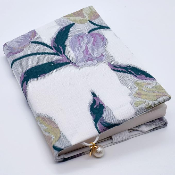 BLBMH A6 Book Cover 4x6 | Non-Stretch Fabric Sleeve with Bookmark | Handmade Washable Protector for Paperback Journal Bible Notebook | Gift for Women Readers - Tulip