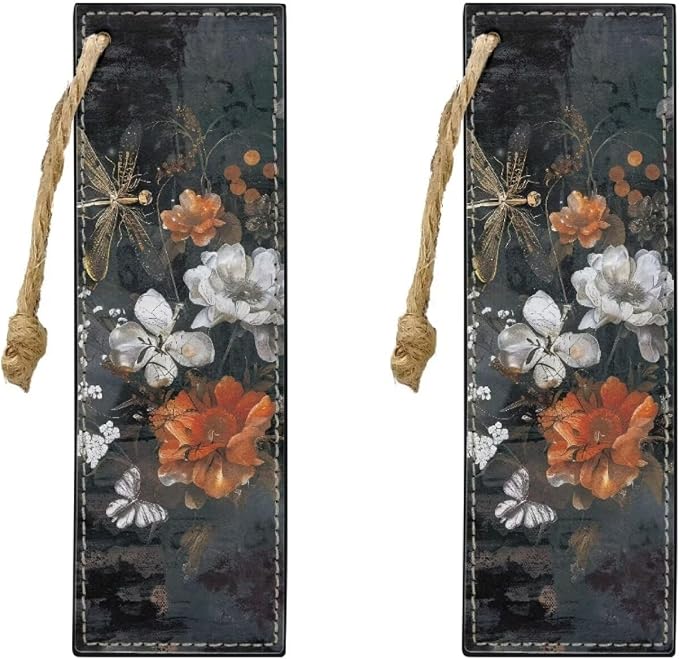 Bookmarks for Men Boy, Cool Bookmarks Vintage Dragonfly Flower Book Marks for Adults Kids Funny Bookmark for Women Men Book Lovers Bookmarks Aesthetic