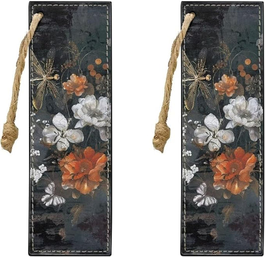 Bookmarks for Men Boy, Cool Bookmarks Vintage Dragonfly Flower Book Marks for Adults Kids Funny Bookmark for Women Men Book Lovers Bookmarks Aesthetic