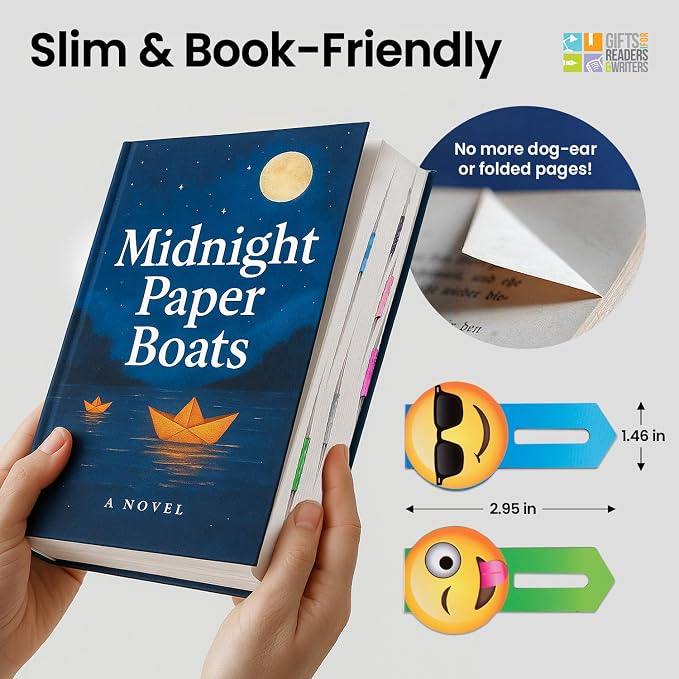 Gifts for Readers & Writers Linemarker Magnetic Bookmarks for Women & Men Crazy & Cool, Set of 2 Magnet Bookmark Clips, Magnetic Page Holder & Book Marker for Reading, Cute Bookmarks Design for Kids