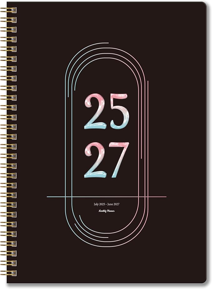 2026-2027 Monthly Planner, Jan 2026-June 2027, B5 (7" x 9"), 2 Year Monthly Planner, 24 month Calendar, Simple Calendar Planner Notebook Soft PVC Cover, Suitable for Schools & Offices, Black