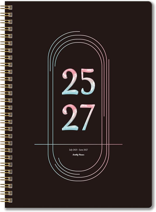 2026-2027 Monthly Planner, Jan 2026-June 2027, B5 (7" x 9"), 2 Year Monthly Planner, 24 month Calendar, Simple Calendar Planner Notebook Soft PVC Cover, Suitable for Schools & Offices, Black
