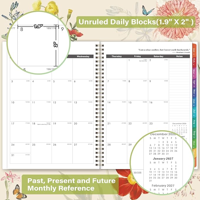 2027-2029 Monthly Planner - Monthly Planner 2027-2029, Jan. 2027 - Dec. 2029, 3 Year Planner with Colorful Tabs, Thick Paper & Twin-Wire Binding, 36 Month Calendar, 9”x11”