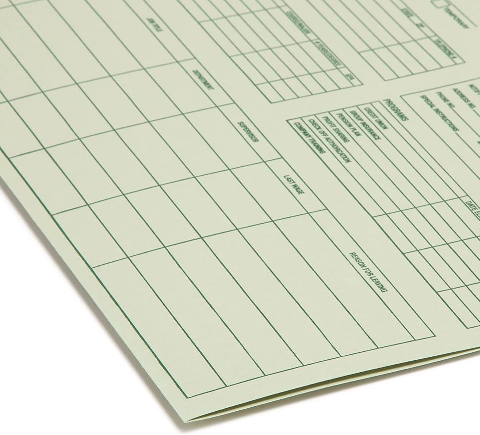 Smead Employee Record File Folder, Straight-Cut Tab, Letter Size, Moss, 20 per Pack (77000)