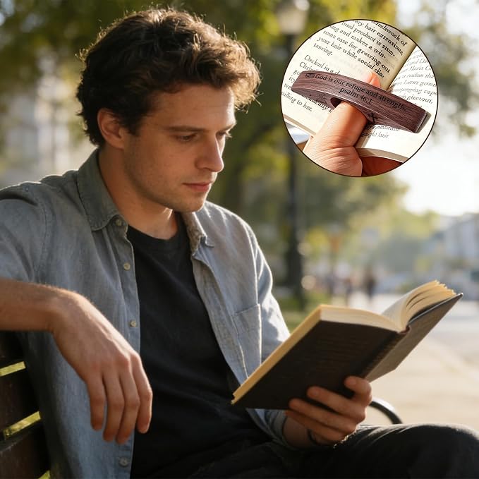 Thumb Page Holder – Smooth Finish Wood Book Clip for Reading, One-Handed Reading Accessories, Ideal Gifts for Teachers, Students & Women Book Lovers