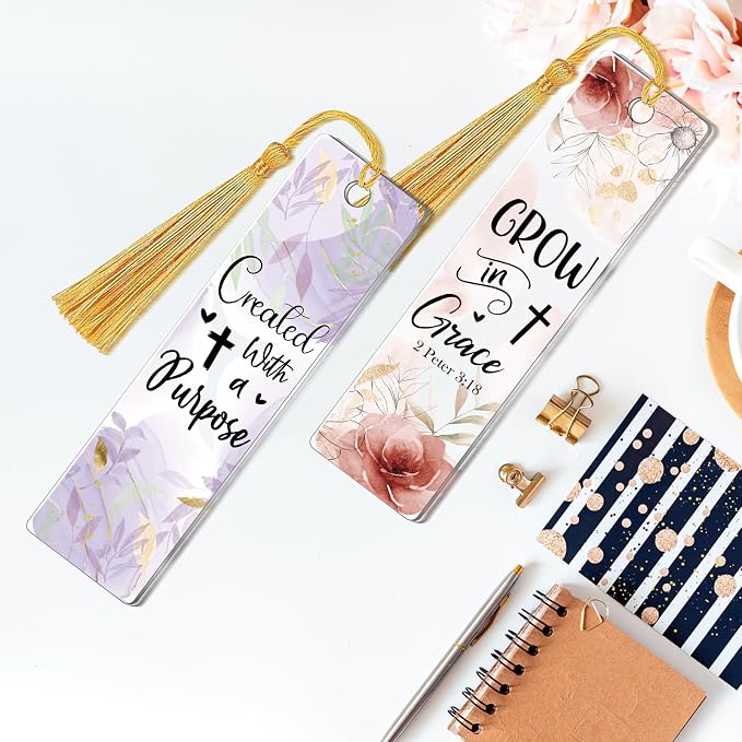 AFRITEE UV DTF Bookmark Wraps - 24 Sheets Pray More Worry Less Bible Verse Double Sided Uvdtf Sticker for Acrylic Bookmark Decor, Christian Motivational Quotes Tumbler Sticker Religious Gifts for Mom