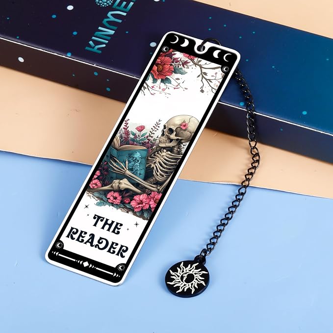 Gothic Bookmarks for Graduation Student Book Lovers Back to School Gifts for Women Girls Who Love Dark Romance Funny Horror Wicked Gift Gothic Tarot Metal Bookmark for Reading Women Bookish Nerd