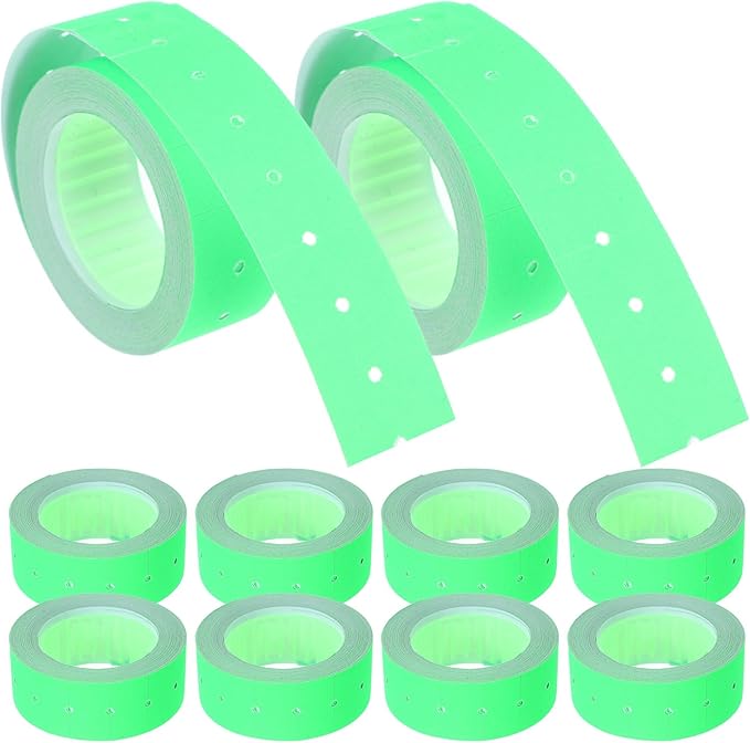 KICHOUSE 5000pcs Fluorescent Green Price Label Stickers for Price Marker Gun, Single Row Sale Tags Paper Roll for Supermarket and Retail Pricing