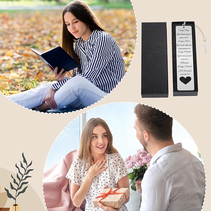 Bible Verse Metal Bookmark Gift - Christian Book Marks for Women Men Inspirational Baptism Religious Bookmarks for Book Lovers Bookworms Book Club Reading Gift