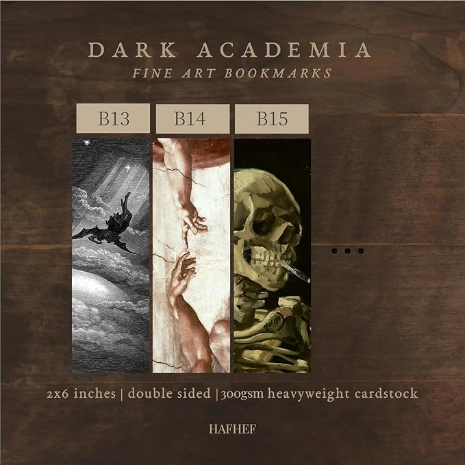 14Pcs Dark Academia Bookmarks, Gothic Fine Art Bookmark, Aesthetic Bookmarks Bulk, Cool Double Sided Book Marker Gifts for Women Men Students Teachers Book Lovers Reading