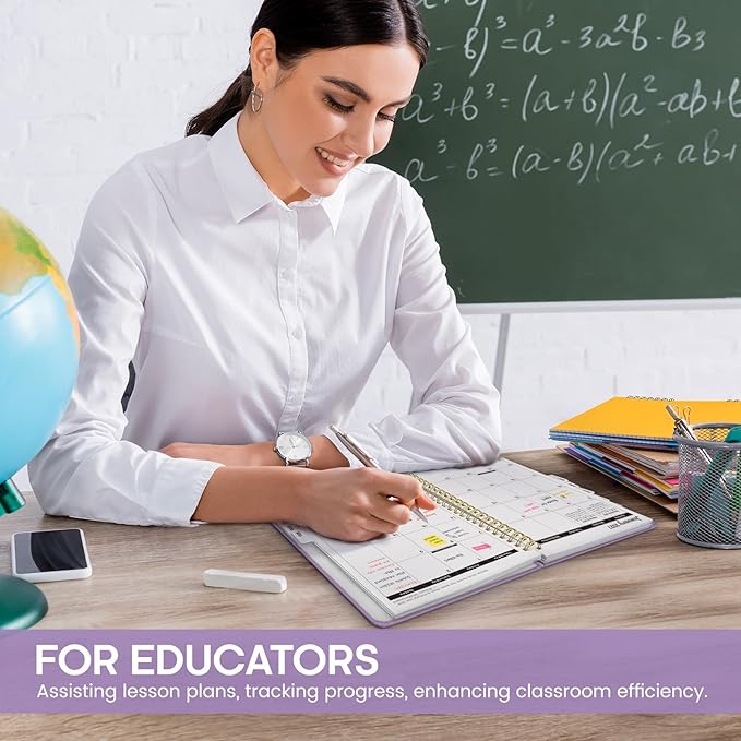 Academic Planner 2026-2027, Weekly and Monthly Calendar Planner Book, July 2026 – June 2027, Hardcover Organizer with Tabs, Perfect for Teachers, Students, Women & Men, A5 (6.4" x 8.5") - Lavender