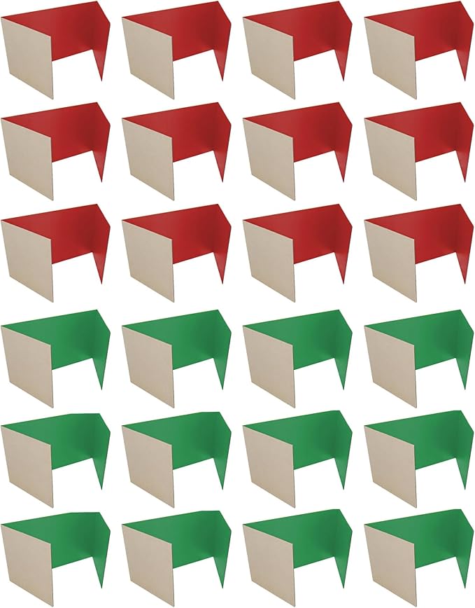 Flipside Products Mini 18" 1 Ply Corrugated Red and Green Project Boards for Christmas Crafting Projects, Holiday Events, Trifold Presentations for School Projects and Arts and Crafts, Pack of 24