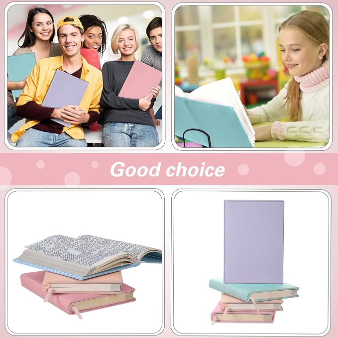 Gilprop 6 Pack Stretchable Book Covers 6-9 Inch Colored Fabric Reusable Book Protector Sleeve for Hardcovers Textbook Protection Supplies(Macaron Color)