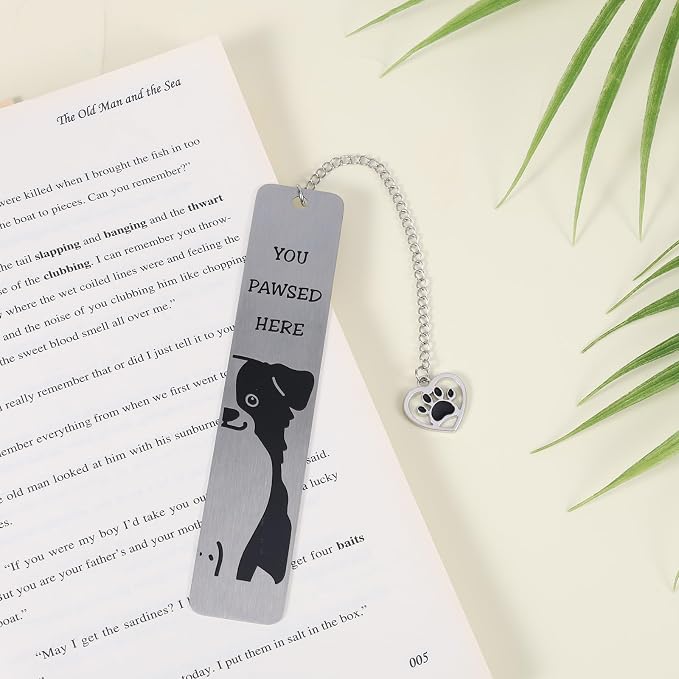 Dog Bookmark for Reading Women, Cute Dog Mom Gifts Funny Metal Dog Book Mark You Pawsed Here Bookmark Doggy Lovers Dogs Themed Gift for Owners Men Women Bookworm (Border Collie)