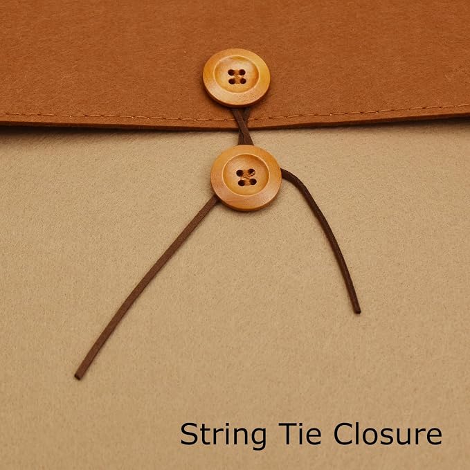 A4 Document Holder Felt File Folder Paper Portfolio Case Letter Envelope Folders with String Tie Closure (2, Blue&Bicolor)