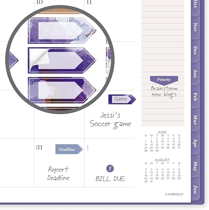 Cambridge Planner 2026-2027 Weekly & Monthly Academic 12-Month July-June, 8-1/2" x 11", Susan (1795-905A)