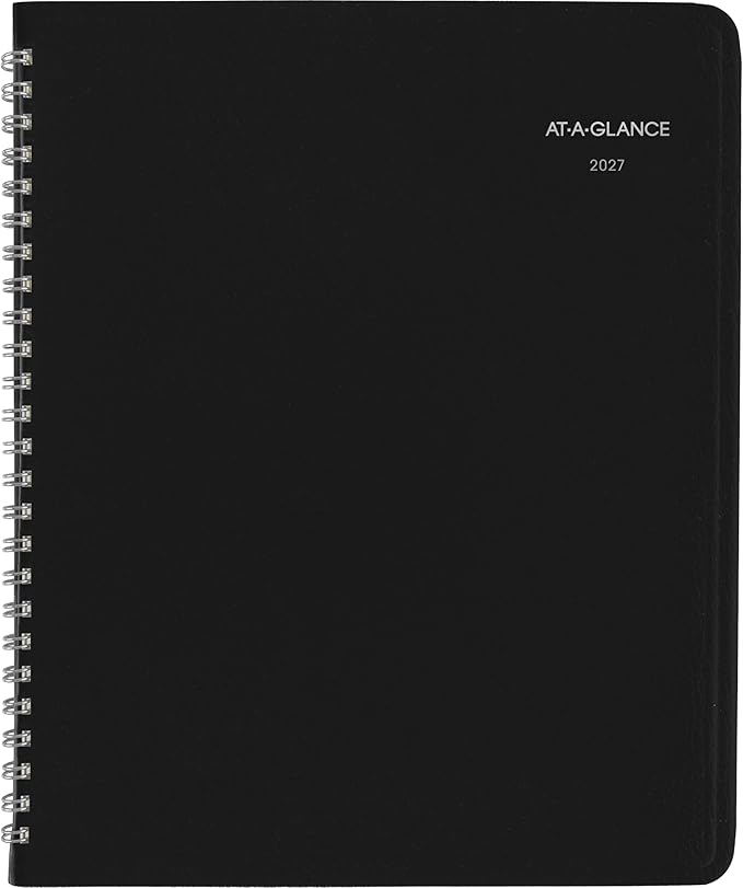 AT-A-GLANCE 2027 Planner, Weekly, 7" x 8.75", Block-Style, DayMinder, Black (G5350027)