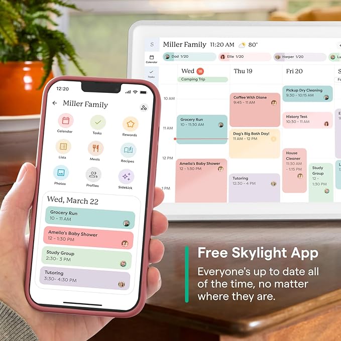 Skylight Calendar 2 - 15-inch Full HD Touchscreen Digital Calendar, Featured on Wirecutter - Wall Planner & Interactive Chore Chart, Smart Family Organizer, 16GB Storage, Wi-Fi, Wall Mount Included - Classic, White