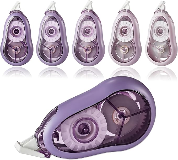 White Correction Tape, 5 Pack, 65.62 Feet Correction Tape for School and Office, School & Office Supplies, (Purple)