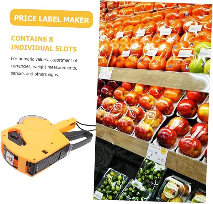 ULTECHNOVO Price Label Maker for Home Office Small Business Lightweight Pricemarker with Easy Price Adjustments Yellow Adhesive Stickers for Retail Organization