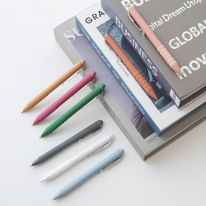 Aisibeiger Ballpoint Pens Black Ink Ball Point Pen with Super Soft Grip Medium Point 1.0mm Office Pens (Silver 12-count)