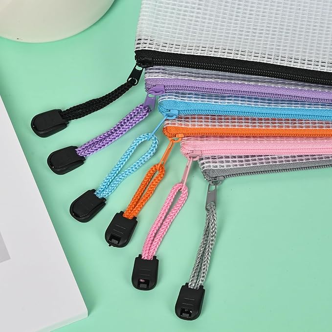 Mesh Zipper Pouches,Zipper Bags A3 A4 Size,Puzzle Storage Bags for Classroom Organization,Travel Storage and Office School Supplies. (A4*18Pcs+A3*6Pcs)