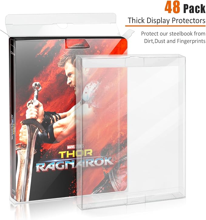 Steelbook Protector Case Protectors Blu-Ray Steelbook Slipcover, Suitable for 4K Steelbook Arrow Video & Criterion - 48 Packs