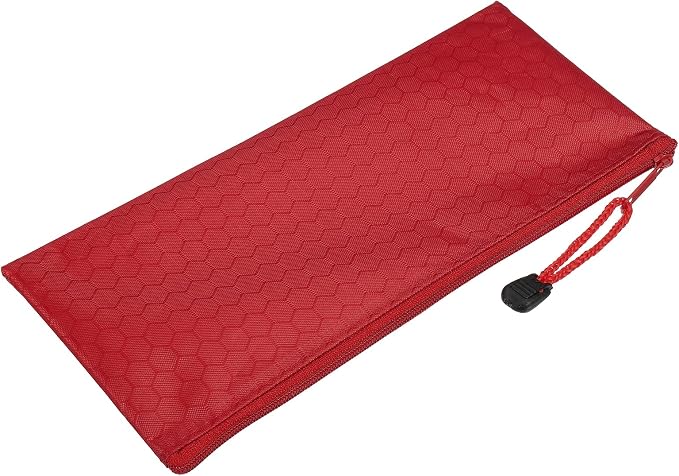 PATIKIL Waterproof Zipper File Bags, 5 Pack A6 Size Document Pocket Storage Organizer Pouch for Travel Office Supply, Red