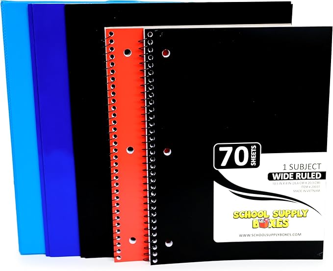 Back to School Essentials Supplies Kit Bundle for K-8 Students – 20-Piece First Day of School Must-Have Set with Notebooks, Pencils, Folders & More