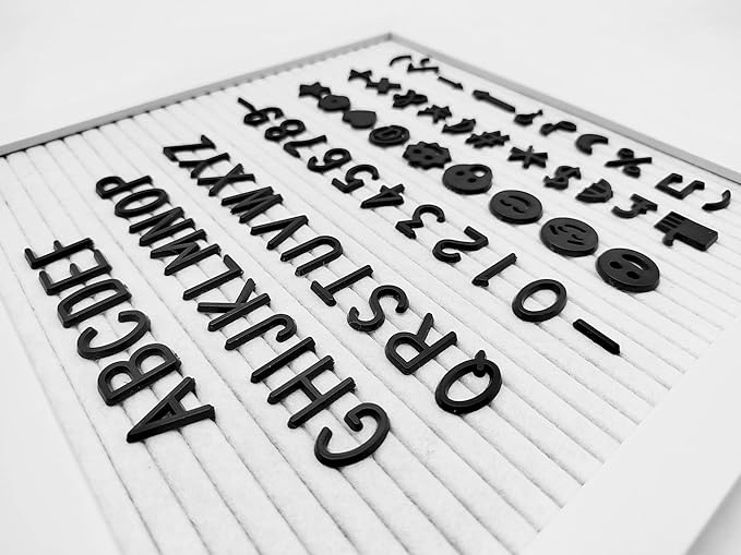 Felt Letter Board Letters Sets - Pre-cut 340pcs 3/4 Inch(0.75") Black Letters with Canvas Bag(No Board Included)