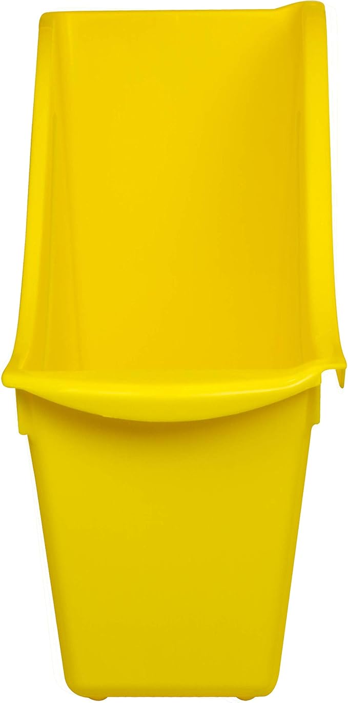 Storex Small Book Bin – Interlocking Plastic Organizer for Home, Office and Classroom, Yellow, 6-Pack (71112U06C)