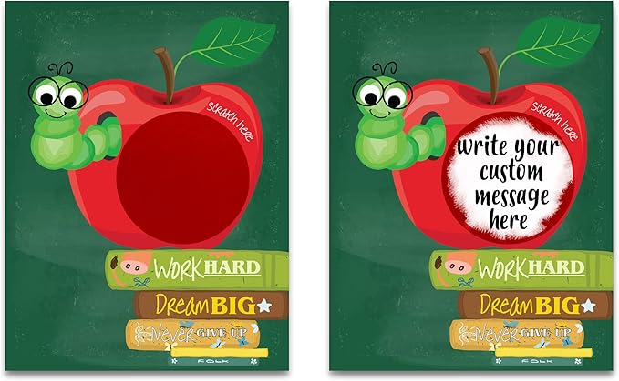 My Scratch Offs - Scratch-Off Card Prizes for Kids, Teacher Supplies for The Classroom - Apple Bookworm