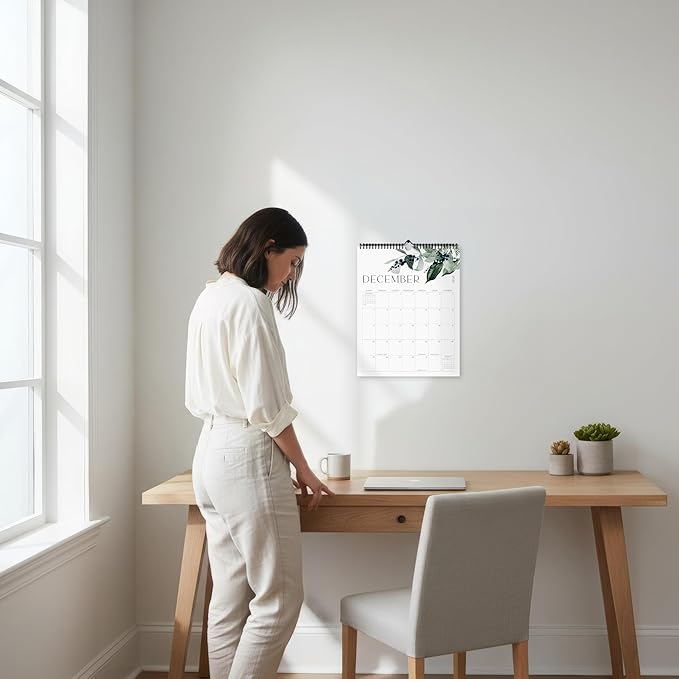 Aesthetic 2026-2027 Wall Calendar - Runs from January 2026 Until July 2027 - The Perfect Large Modern Greenery Calendar Planner for Easy Organizing