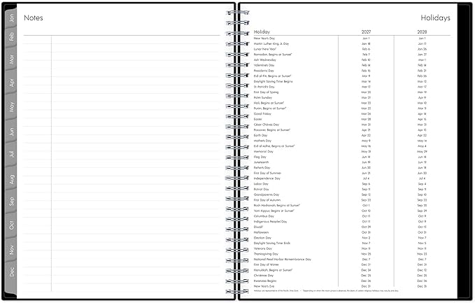 Blue Sky 2027 Weekly and Monthly Planner Calendar, January 2027 - December 2027, 8” x 10.875”, Flexible Cover, Laminated Tabs, Durable Twin Wire Binding, Dainian