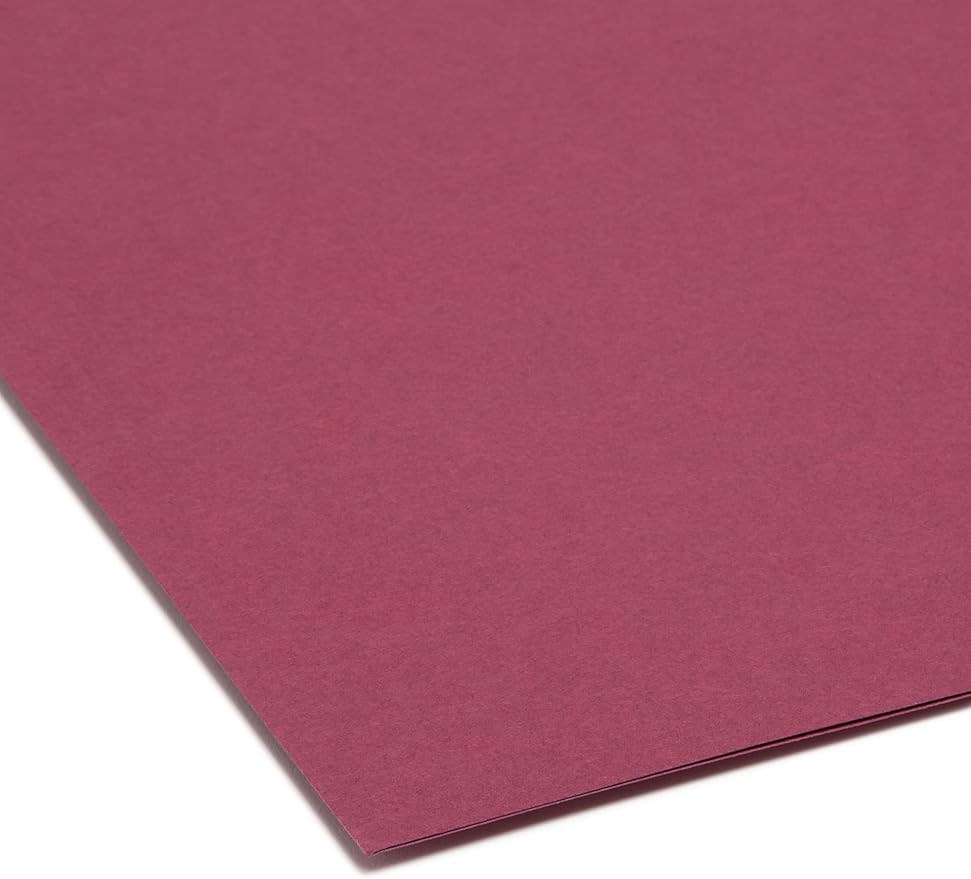 Smead Colored File Folder, 1/3-Cut Tab, Letter Size, Maroon, 100 per Box (13093) (Pack of 5)