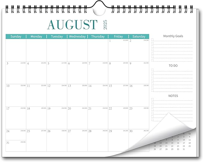 Aesthetic Wall Calendar 2026, 12 Monthly Horizontal Calendar January 2026 to December 2026, 14.5" x 11.5" Modern Wall Hanging Calendar for School, Home, Office for Monthly Organizing & Planning