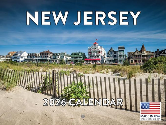 New Jersey Calendar 2026 Wall 12 Month Monthly NJ Scenic Souvenirs Themed Gifts | American Made In The USA