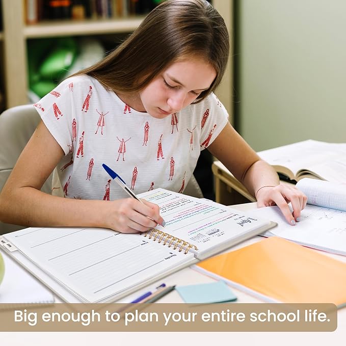 8.5" x 11" Academic Planner 2026-2027, Weekly & Monthly Calendar Planner Book, July 2026 – June 2027, Large Hardcover Organizer with Tabs, Perfect for Teachers, Students, Women & Men – A4, Beige