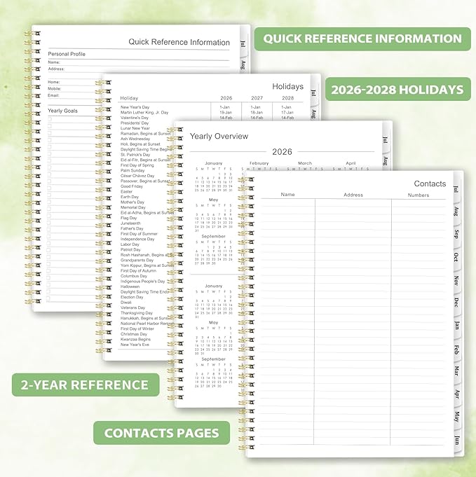 Planner 2026-2027 - 2026-2027 Academic Planner Weekly and Monthly with Tabs, 9’’ × 11’’, JULY 2026 - JUNE 2027, Hardcover, 12 Monthly Tabs, Premium Paper, Twin-wire Binding, Inner Pocket