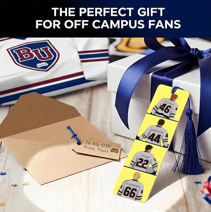 AICase for Off Campus Series Merch Double-Sided Inspired Bookmark, for Briar U University Garrett Graham Jersey Metal Bookmarks Gifts Accessories Stuff Merchandise for Fans Women Men Book Lovers