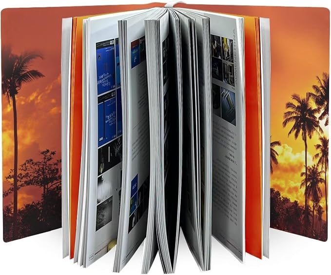 Dreaweet Sunset Palm Tree Book Covers for Book Lovers Book Sleeve Stretchable Book Cover for Hardcover,Paperback Book Sox Book Sleeves 9" X 11" School Book Protector Pouch