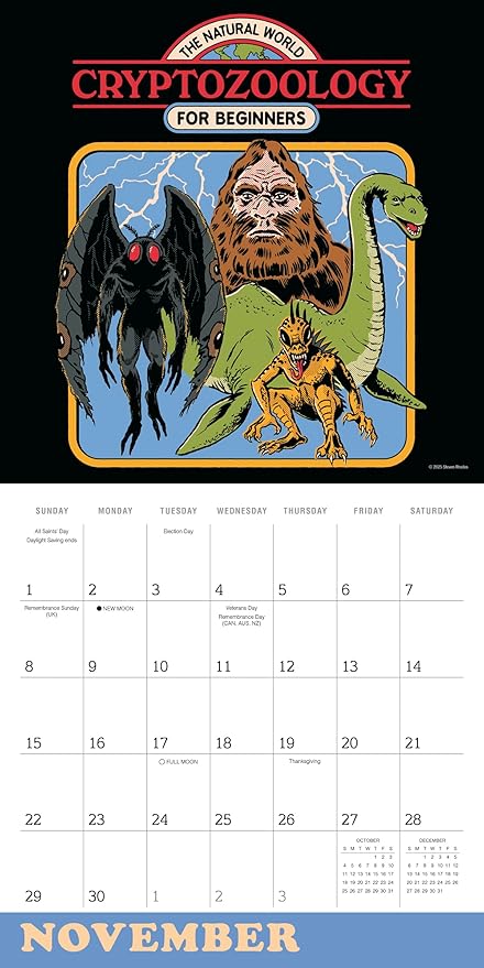 Twisted Nostalgia 2026 Wall Calendar, 12-Month Humor Calendar with Darkly Funny Life Lessons, 12" x 12", Monthly Planner with Large Grids for Home or Office