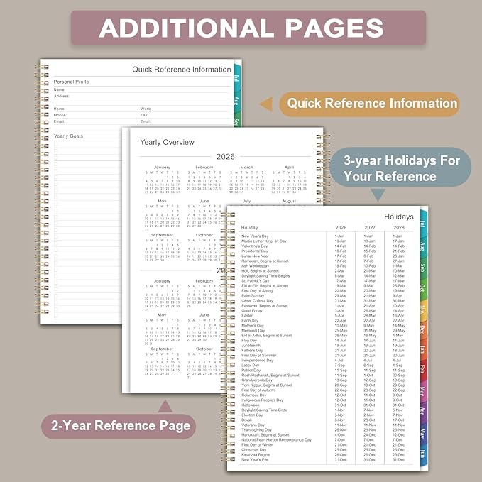 2026-2027 Planner - Planner 2026-2027 Weekly and Monthly, Jul. 2026 – Jun. 2027, 8.5" x 11", Academic Weekly and Monthly Planner with 12 Tabs,Thick Paper, Twin-Wire Binding, Back Pocket