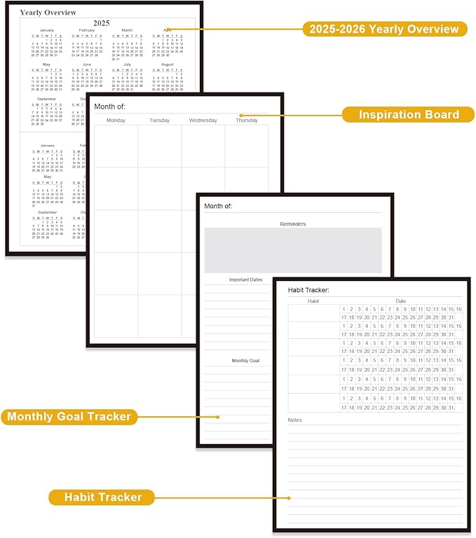 Academic Planner for 2026-2027 or Anytime – 8.5" x 11" Undated Weekly Student Planner For Homeschool, High School, College & Nursing Students, 200 Pages, Black