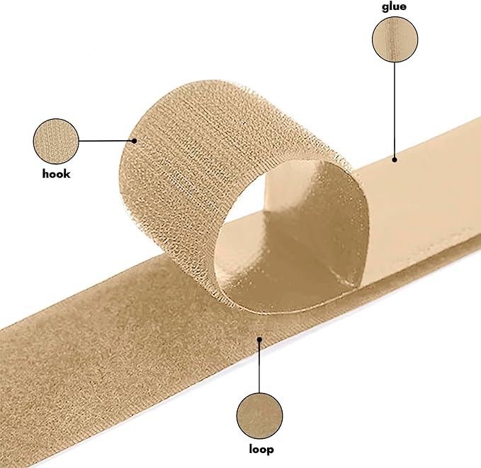 2 inch Beige Hook and Loop Tape 10 Yd Self Adhesive Tape Sticky Back Heavy Duty Fastener Ideal for Window Fixing Net Carpets DIY Project Handmade Craft Home Office