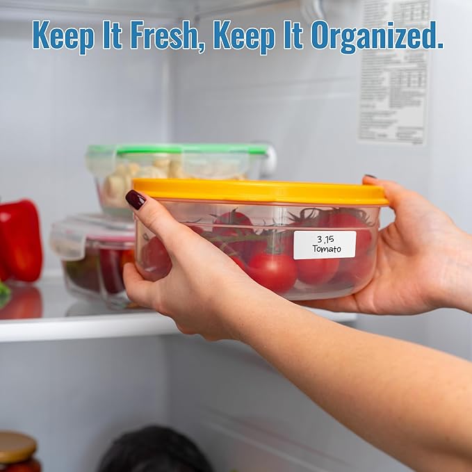 Removable Freezer Labels 500pcs,1 x 2 Inch Blank Food Labels for Freezer Storage, Waterproof & Oil Resistant Fridge Sticker, No Residue, Easy to Write On, Perfect for Home, Restaurants & Catering
