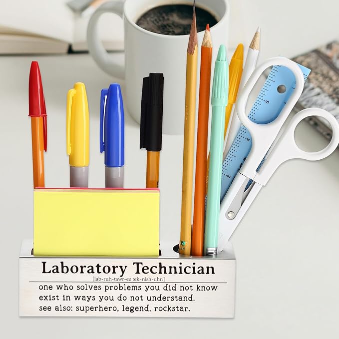 Laboratory Technician Appreciation Gift, Office Desk Decor for Lab Techs, Chemists, Scientists Career Recognition Gift, Funny Office Pencil Holder for Desk SD272