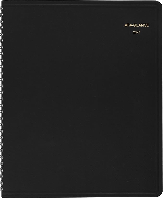 AT-A-GLANCE 2027 Planner, Monthly, 8" x 10", Unruled Daily Blocks, Black (701300527)